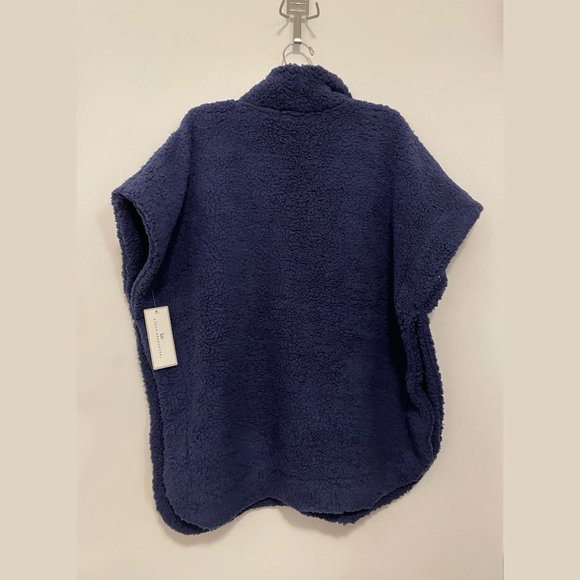 Cozy Teddy Bear Sherpa Poncho – Navy Blue NWT - Picture 5 of 10